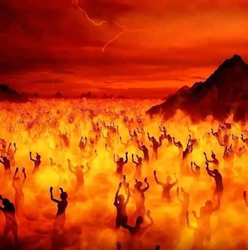 Hell is located deep inside the earth.