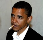 U.S. President Barack Obama smoking a cigarette (cancer stick)